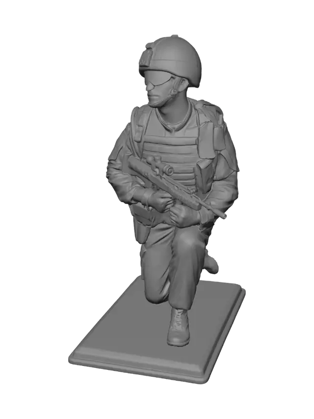 3D model for Kneeling Soldier with Rifle