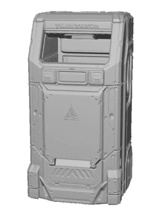3D model for Futuristic industrial trash and waste disposal unit, Glacies