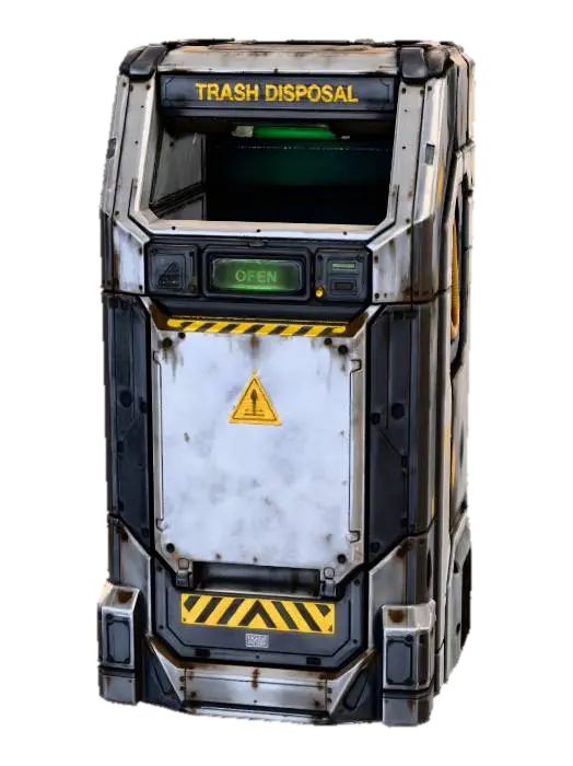 3D model for Futuristic industrial trash and waste disposal unit, Glacies