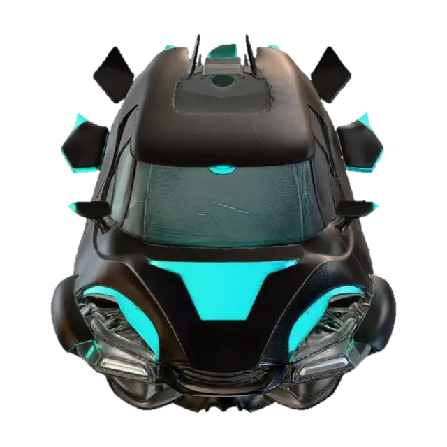 Neon Velocity 3D model, vytvořený pomocí AI