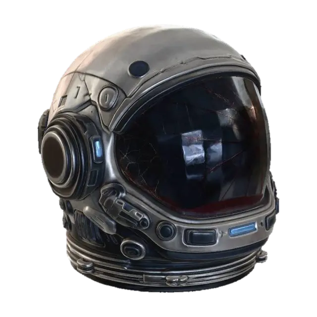 Cracked Bloodied Visor 3D model, vytvořený pomocí AI