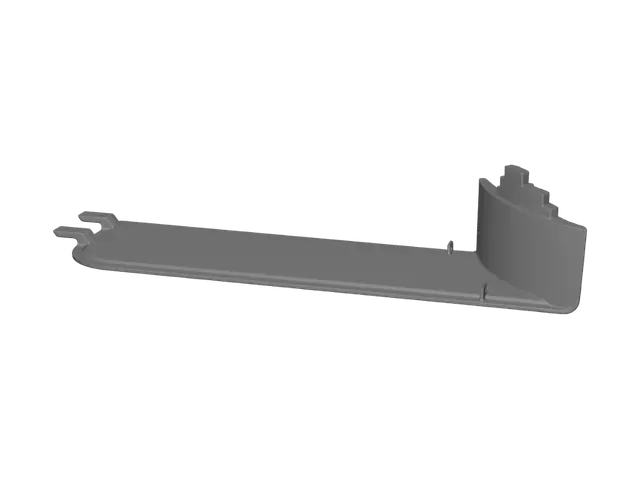 3D model for Curved aluminum bracket with clip tabs