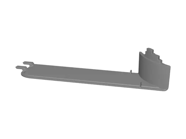 3D model for Curved aluminum bracket with clip tabs