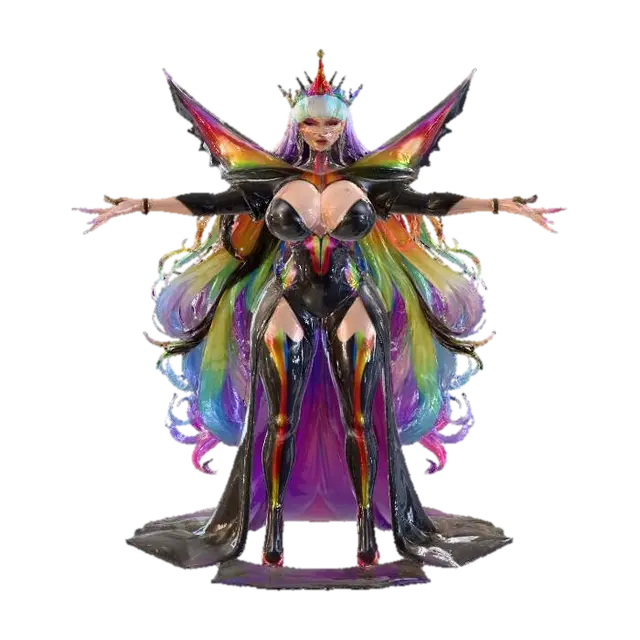 Ragyo Kiryuin from Kill la Kill, #villain# - Villainess 3D model, vytvořený pomocí AI
