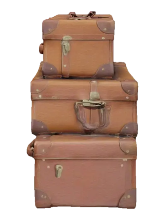 A stack of 3 suitcases. - Suitcase 3D model, vytvořený pomocí AI