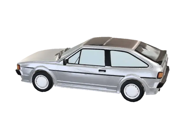 3D model for Blue Volkswagen Scirocco Mk2 on a country road