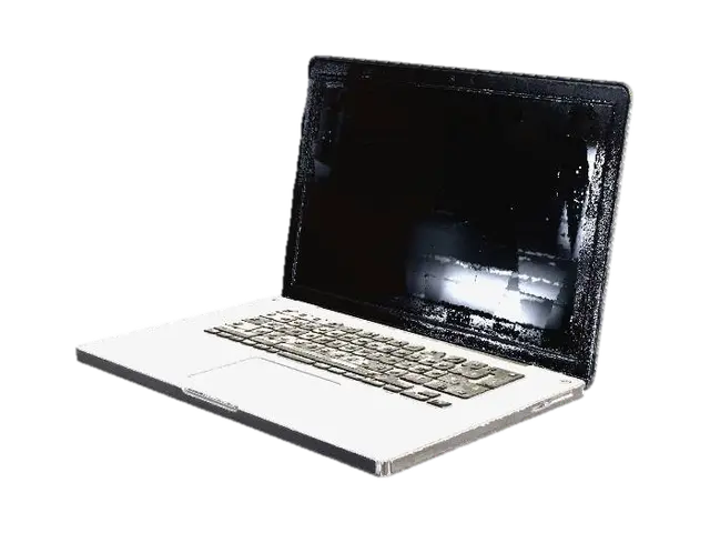 Modelong 3D ng Silver laptop with black screen, ginawa ng AI