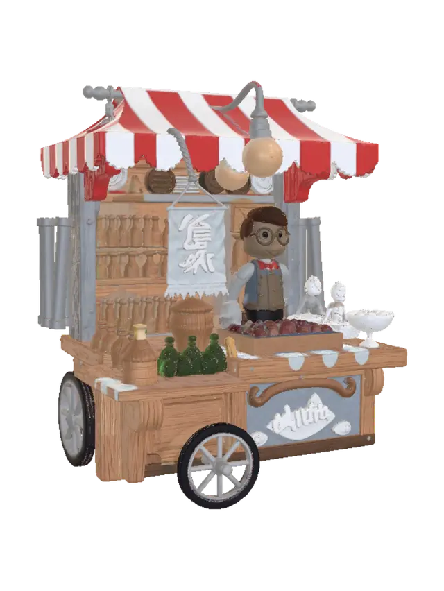 3D model for Küçük bir tüccar oluştur küçük bir dukkanı olsun seyyar gibi roblox uyumlu shop olacak orası