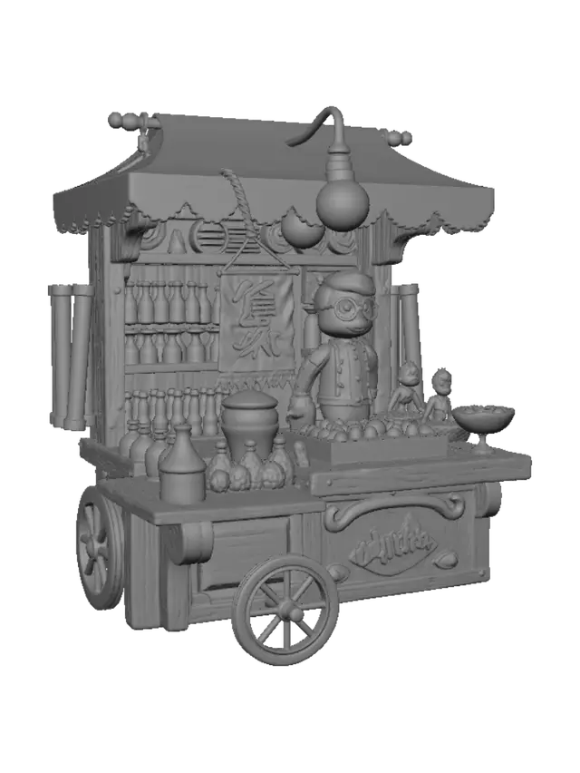 3D model for Küçük bir tüccar oluştur küçük bir dukkanı olsun seyyar gibi roblox uyumlu shop olacak orası