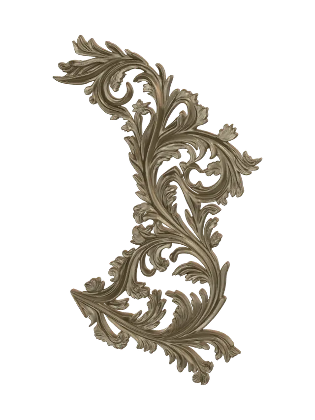 Baroque Acanthus Ornament - Finish 3D model, vytvořený pomocí AI