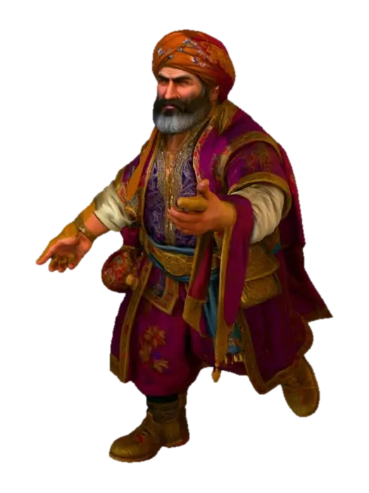 Opulent Merchant - Trader 3D model, vytvořený pomocí AI