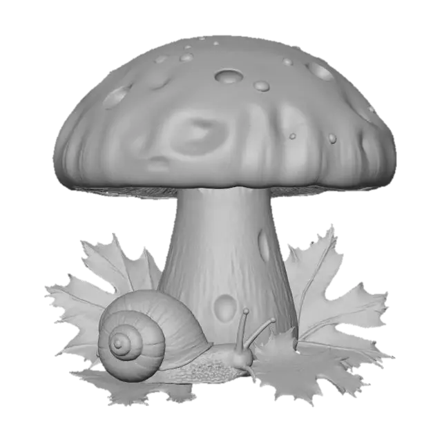 3D model for Snail Under the Mushroom