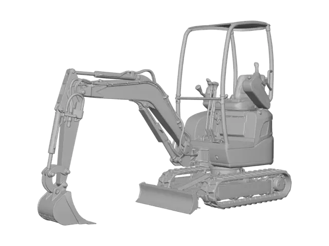 3D model for Blue Mini Excavator