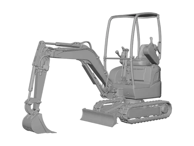 3D model for Blue Mini Excavator