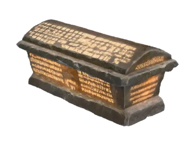 Ancient Rune Coffin - Artifacts 3D model, vytvořený pomocí AI