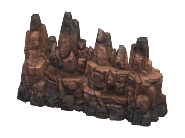 Red Rock Spires - Mountain 3D model, vytvořený pomocí AI