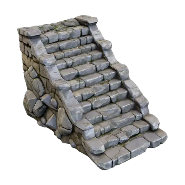 Stone Staircase - Pathway 3D model, vytvořený pomocí AI