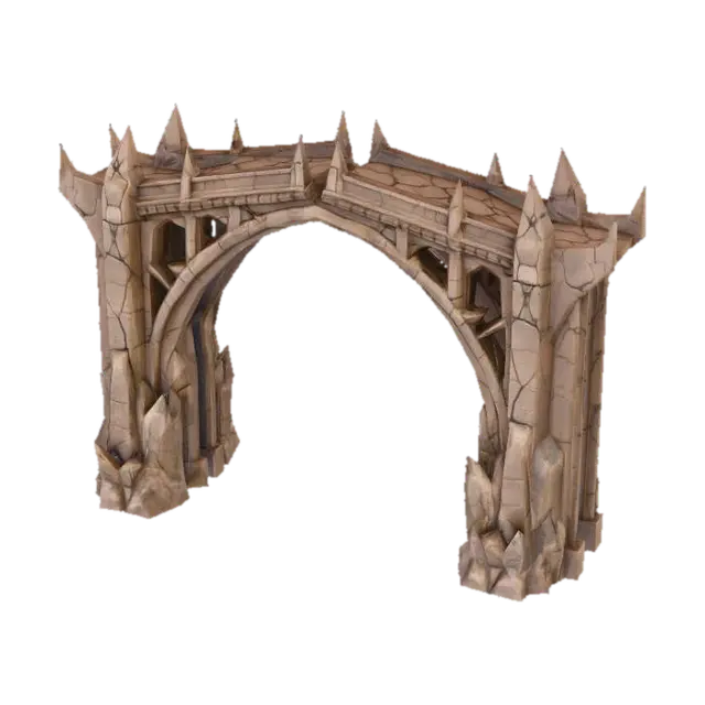 Orc's Bridge 3D model, vytvořený pomocí AI