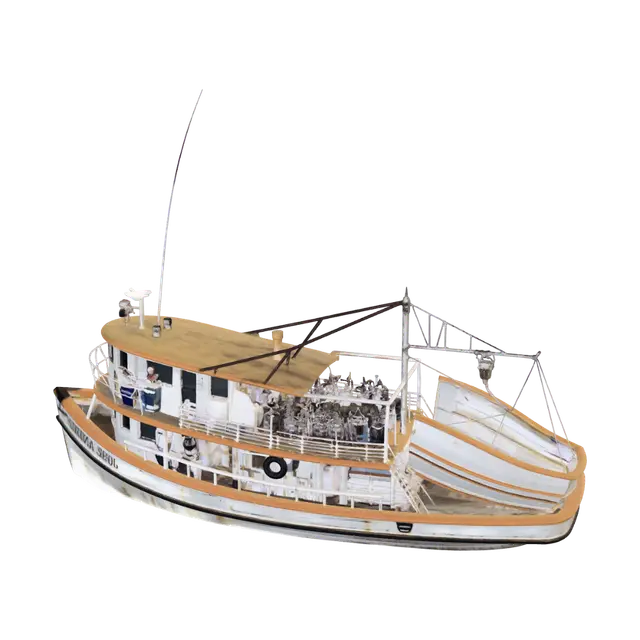 Jose Andres Boat on Turquoise Water - Chef 3D model, vytvořený pomocí AI