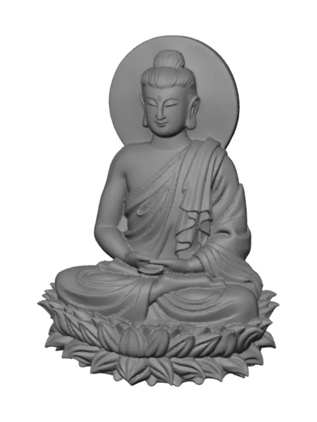 3D model for Meditating Buddha on a Lotus