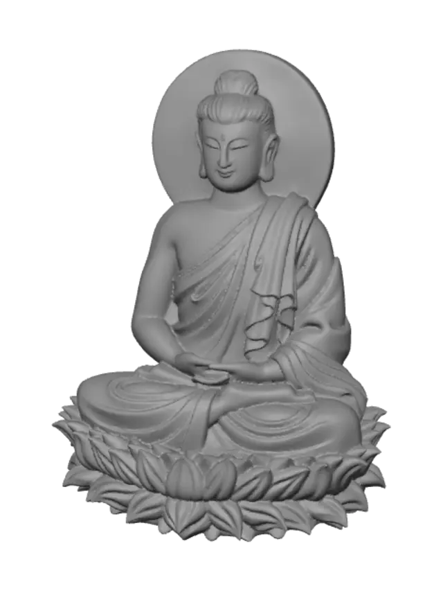 3D model for Meditating Buddha on a Lotus