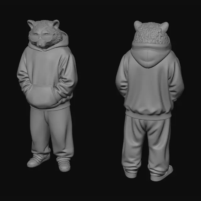3D model for Hoodie-Clad Raccoon
