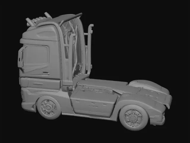 3D model for Front View of a Red Volvo Globetrotter Truck