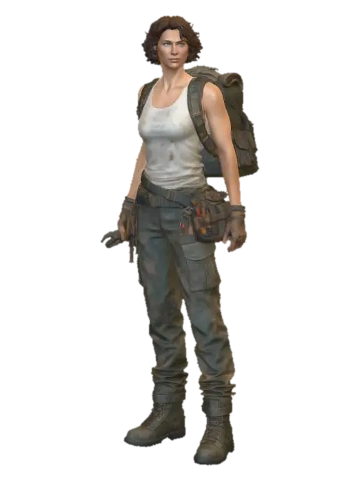 Liza - Astronaut Woman - Surviver - Survivor 3D model, vytvořený pomocí AI