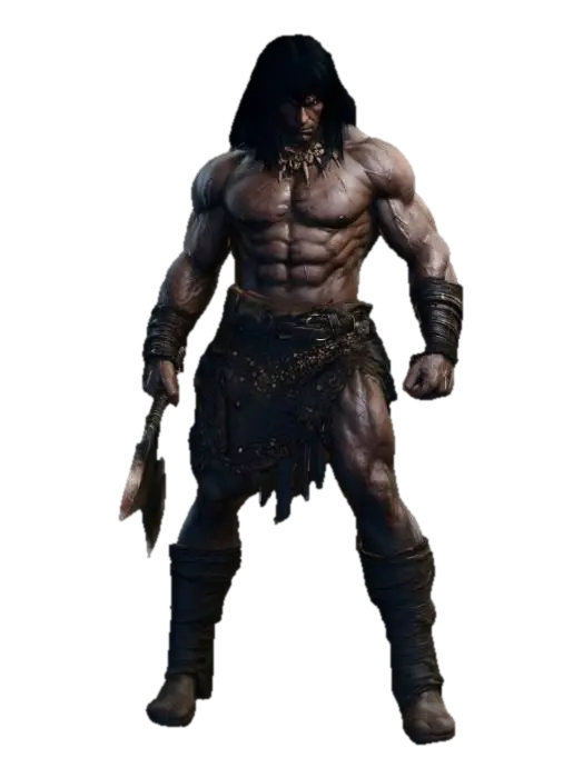 Modèle 3D Barbarian warrior - Cavern, généré par IA