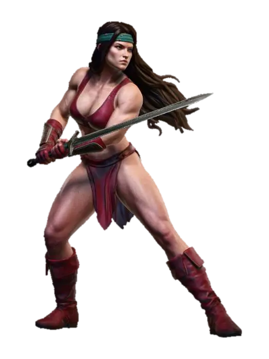 Barbarian Female Warrior 2 - Savage 3D model, vytvořený pomocí AI