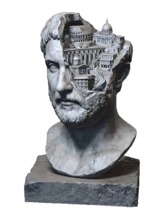 The City Within Roman - Sculpture 3D-model, gegenereerd door AI