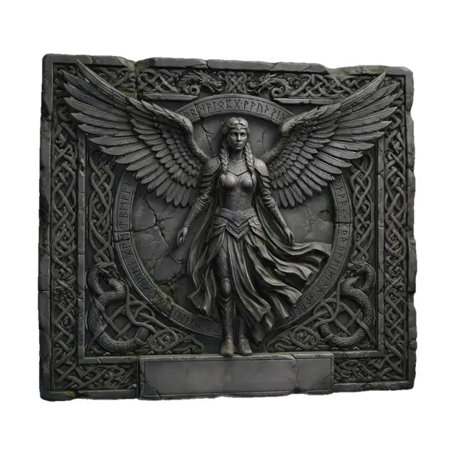 Valkyrie of the Runic Circle 3D model, vytvořený pomocí AI