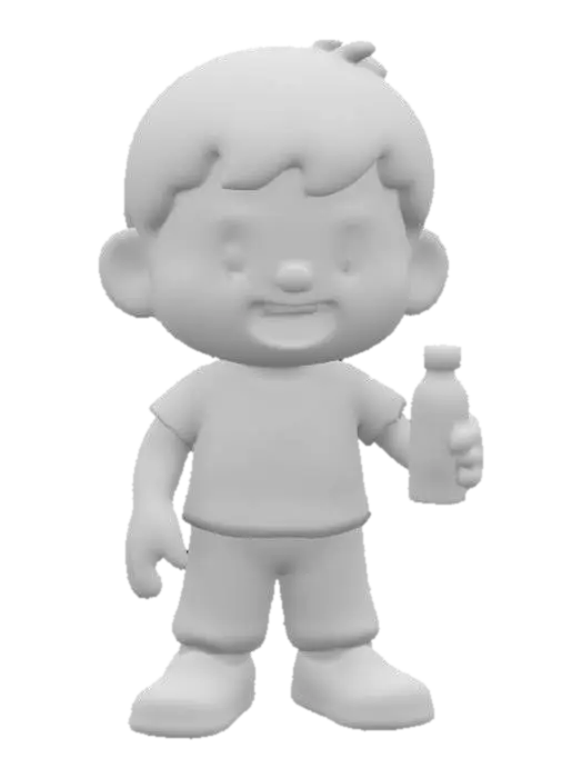 3D model for Happy Boy with a Drink
