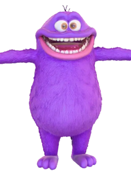 A purple people eater charecter, from the kids books 3D model, vytvořený pomocí AI