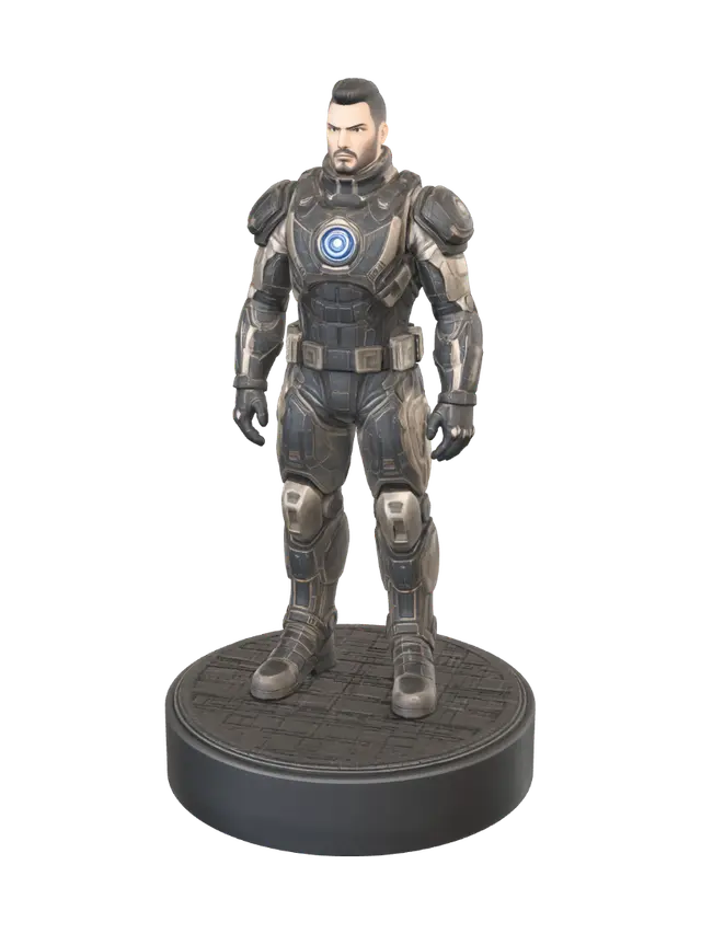 Aegis-9 - Displaybase-3D-modell, genererad av AI