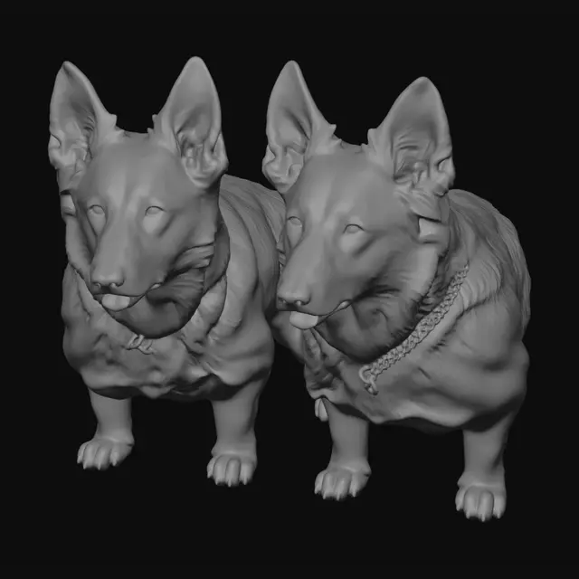 3D model for Two German Shepherds