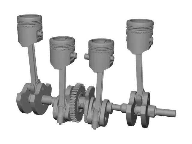 3D model for Four-Piston Engine Crankshaft