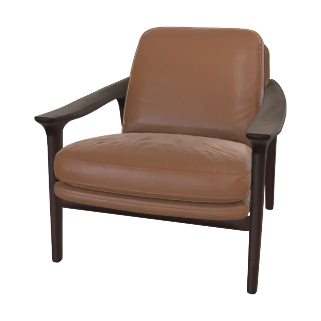 3D model for Mid-Century Leather Armchair