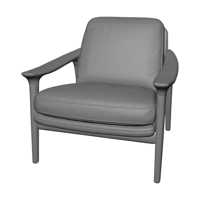 3D model for Mid-Century Leather Armchair