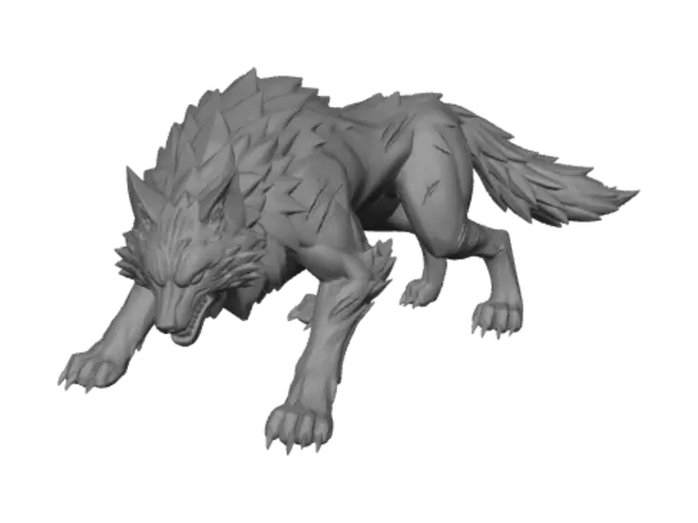 3D model for Scarred Timber Wolf