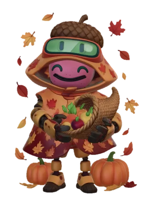 Autumn Harvest Bot 3D model, vytvořený pomocí AI