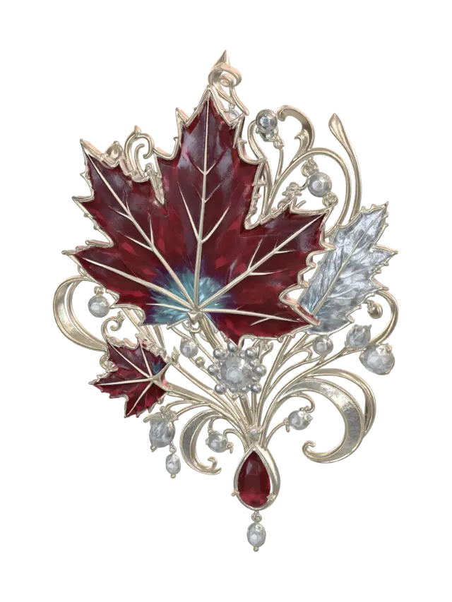 Autumn, pinned to your lapel 🍁 - Brooch 3D model, vytvořený pomocí AI