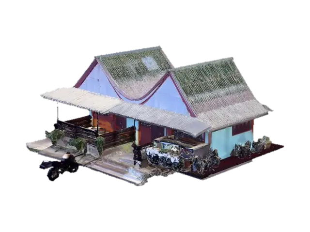 Modello 3D Pai house - Elevated, generato dall’IA