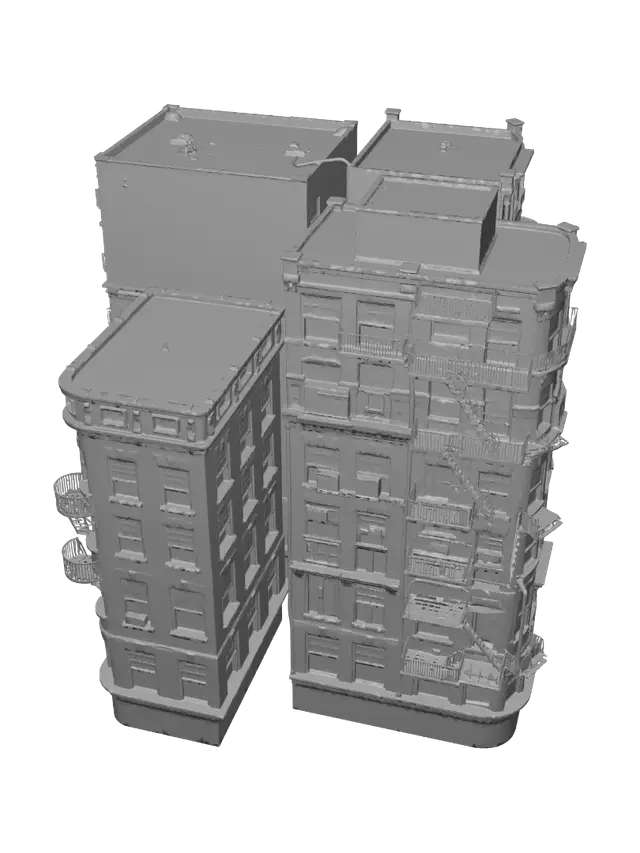 3D model for New york city medium density residential building circa 1980