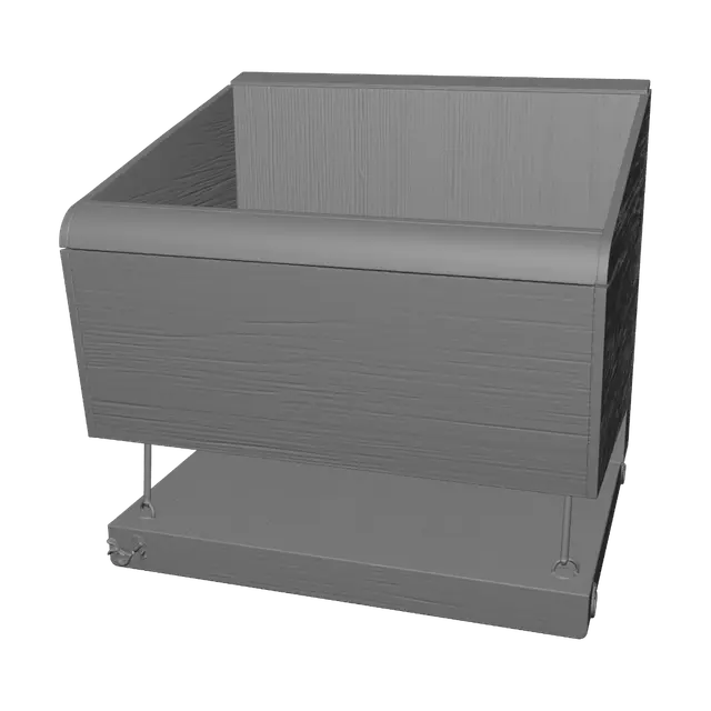 3D model for Chrome-trimmed oak cube