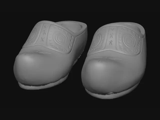3D model for Two Yellow Wooden Clogs