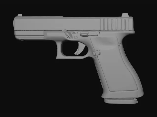 3D model for Black Semi-Automatic Pistol