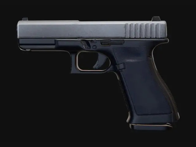 3D model for Black Semi-Automatic Pistol