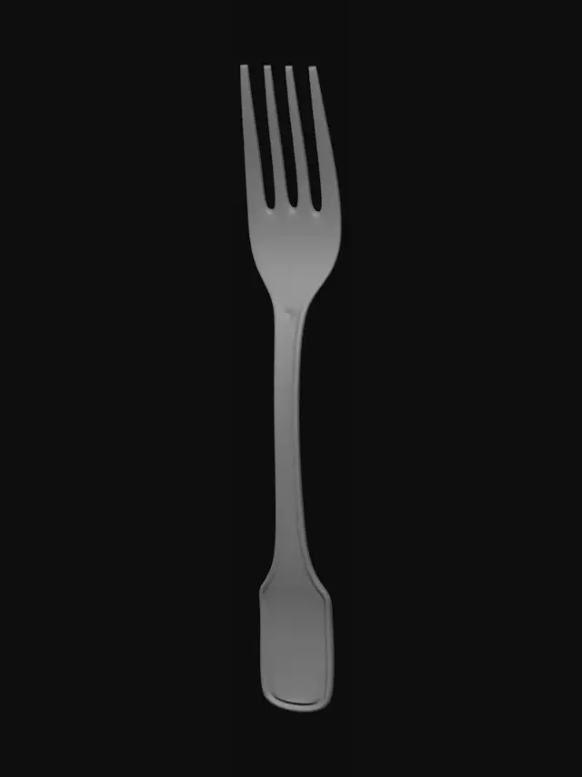 3D model for Four-prong silver fork