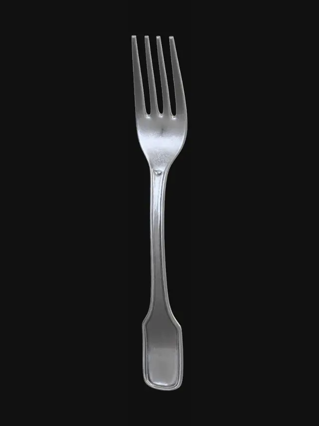3D model for Four-prong silver fork